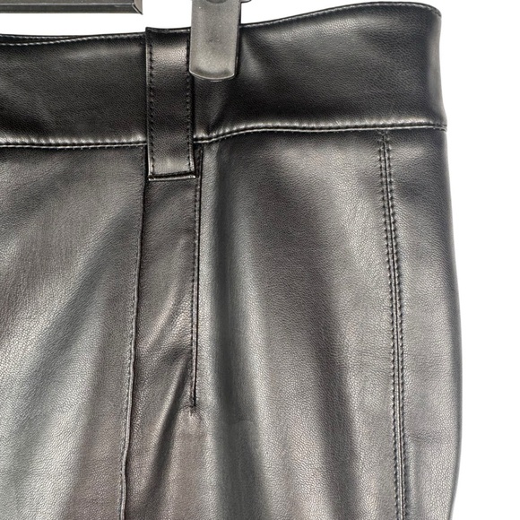 Zara High Rise Faux Leather Pants Black Size XL Straight Leg Front leg Seam - Picture 6 of 9
